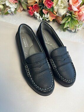 Rockport Works Top Shore RK600 Leather Penny Loafers Black Steel Toe Safety 6.5M